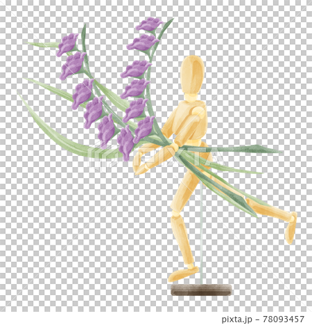 デッサン用モデル人形3種の手描き水彩風イラスト 78093457