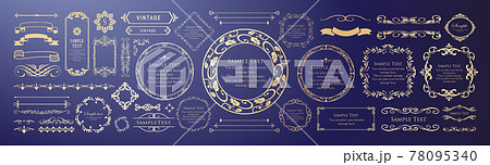 エレガントなフレームセット。装飾デザインパーツセット エレガントなフレームセット。装飾デザインパーツセット 78095340