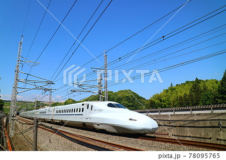 子供に大人気 山陽新幹線 九州新幹線 N700系 みずほ さくらの写真素材