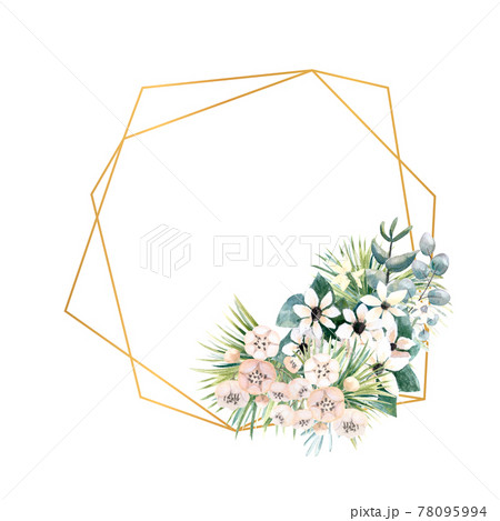 Frame with small flowers of actinidia,-插圖素材[78095994