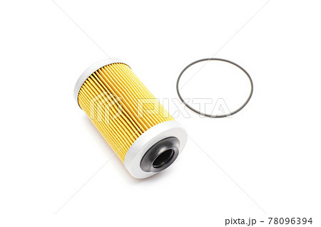 Replacement filter cartridge for cleaning oil of the car. Consumable engine oil filter. Spare part isolated on white background.	 78096394