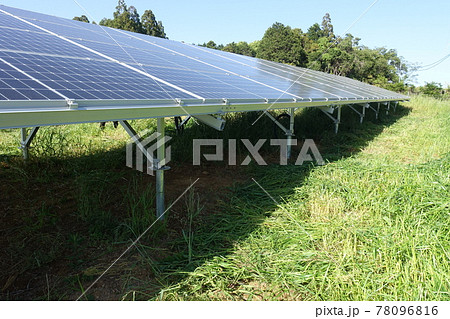 草刈り後の太陽光発電所 78096816
