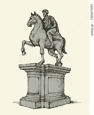 Statue of of Marcus Aurelius. Vector drawing Statue of of Marcus Aurelius. Vector drawing 78097095