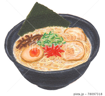 手描き飲食メニュー とんこつラーメンのイラスト素材 手描き飲食メニュー とんこつラーメンのイラスト素材