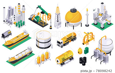 Oil Petroleum Icon Set Oil Petroleum Icon Set 78098242