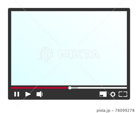 動画再生アプリの画面イラストのイラスト素材