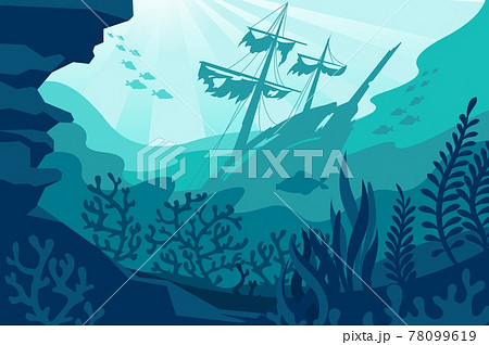 Sea Underwater Background Deep Ocean Bottom のイラスト素材