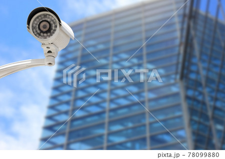 Security CCTV camera with building. Security CCTV camera with building. 78099880