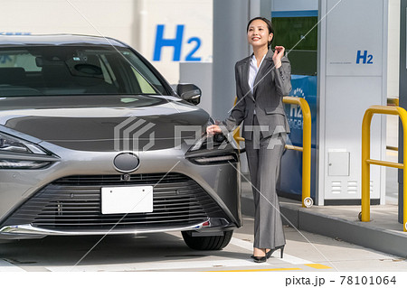 水素ステーション ビジネスウーマン 水素燃料電池自動車 水素ステーション ビジネスウーマン 水素燃料電池自動車 78101064