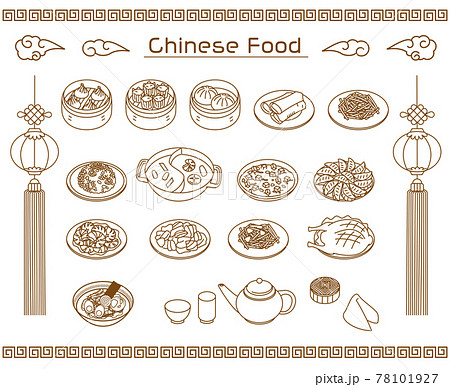 Chinese food simple line icon 78101927