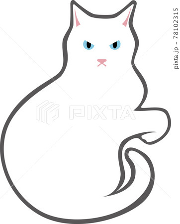 白猫シロさん いらいらのイラスト素材