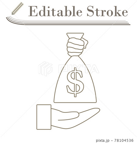 Hand Holding The Money Bag Icon 78104536