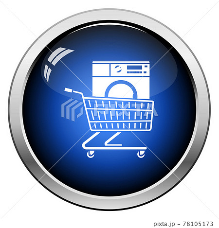 Shopping Cart With Washing Machine Icon Shopping Cart With Washing Machine Icon 78105173