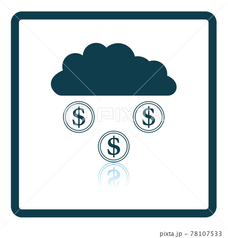 Coins Falling From Cloud Icon 78107533
