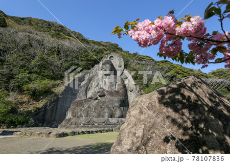 千葉県安房郡鋸南町　4月　鋸山　日本寺　大仏広場　大仏（薬師瑠璃光如来） 78107836