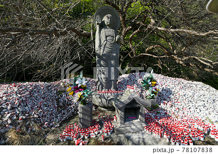 千葉県安房郡鋸南町　4月　鋸山　日本寺　大仏広場　お願い地蔵尊 78107838