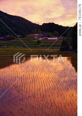 天野の里　夕景　和歌山県伊都郡かつらぎ町天野　 78108176