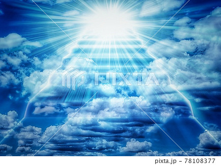 未来へ続く階段のイラスト素材