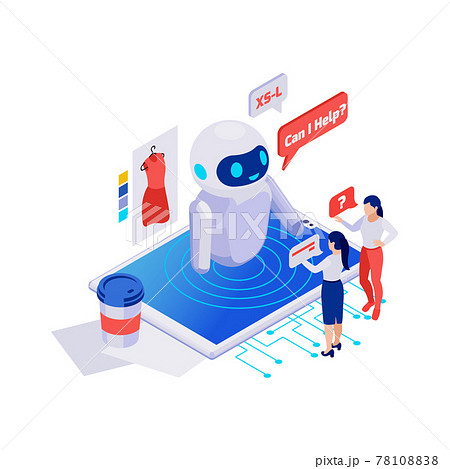 Chatbot Isometric Illustration 78108838