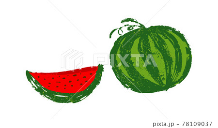 A piece of watermelon. Vector illustration 78109037