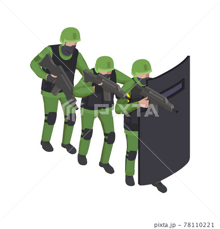 Soldiers Isometric Icon 78110221