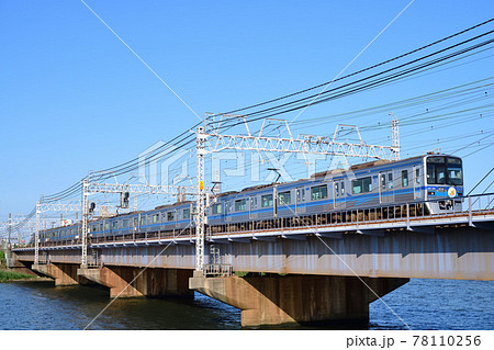 京成本線中川橋梁を渡る北総鉄道7300形電車 78110256