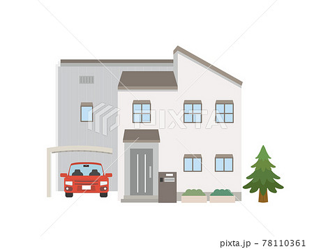 大きい一軒家 戸建て 住宅 外観 建物 イラスト素材のイラスト素材