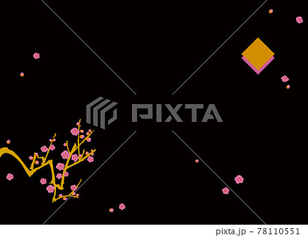 梅背景2-1 黒い背景に梅の枝 梅背景2-1 黒い背景に梅の枝 78110551