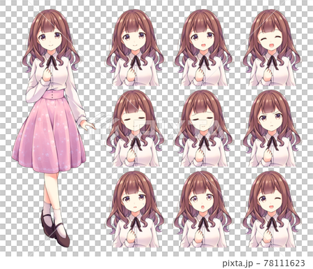 Anime Style Female Character Full Body Stock Illustration PIXTA