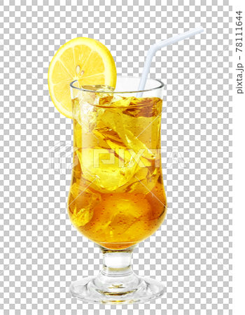 Realistic cocktail long island ice tea glass Vector Image