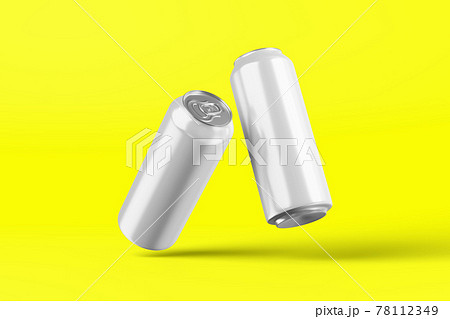 Blank cold aluminium beer can mockup with drops, 3d rendering. Empty fresh soda tin packing mock up with condensate, isolated. fit for your Canned dripping drink design project. 78112349