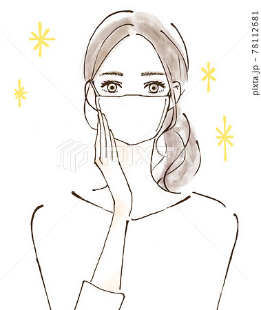 マスクを着ける女性　キラキラ 78112681