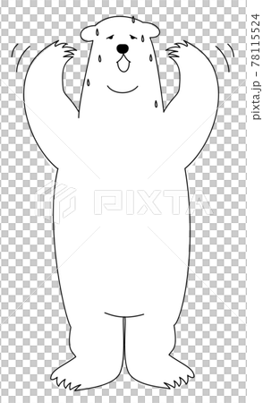 しろくま シンプル かわいい 線画 イラスト素材セットのイラスト素材