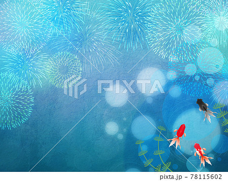 泳ぐ金魚　背景素材 78115602
