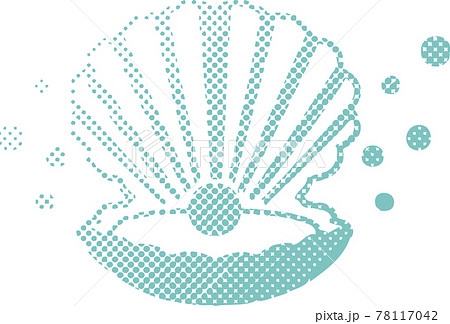 夏 南国 トロピカル シェル 貝 貝殻 ファンシー おしゃれ かわいい 水玉 イラスト素材のイラスト素材