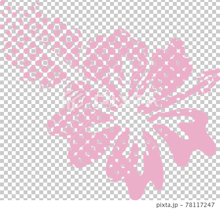 ハイビスカス 花 夏 南国 トロピカル ファンシー おしゃれ かわいい 水玉 シルエット ハンコのイラスト素材