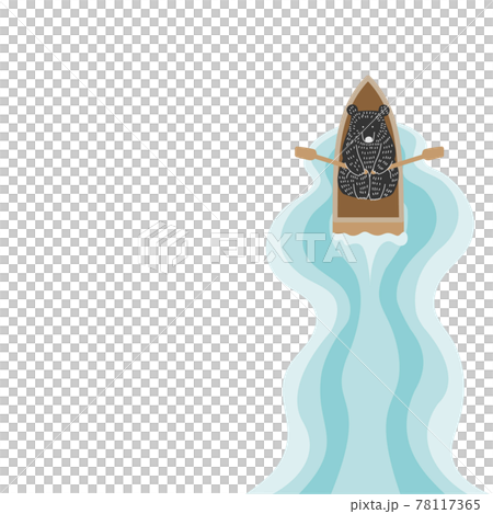 Bear rowing a boat 78117365