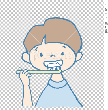 Boy brushing tooth Boy brushing tooth 78118496