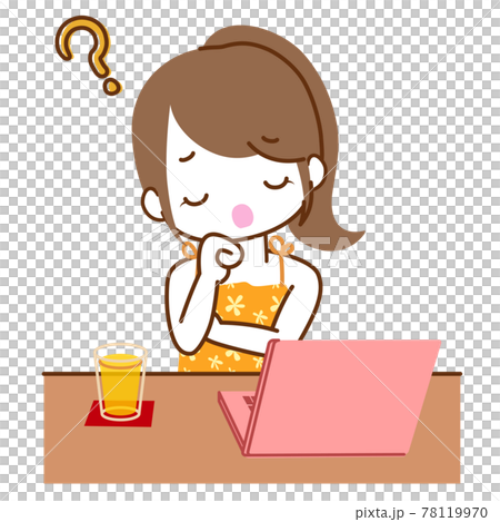 坐在電腦前的女孩 78119970