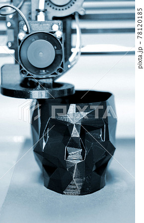 Abstract object of a black color printed by 3d printer. Abstract object of a black color printed by 3d printer. 78120185