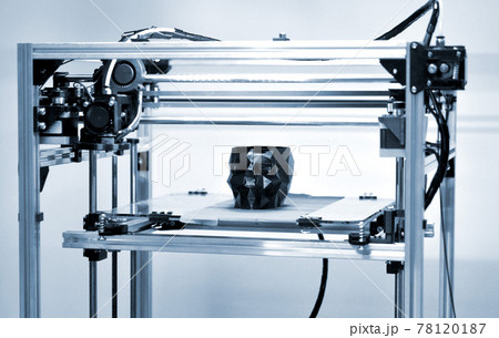 Abstract object of a black color printed by 3d printer. Abstract object of a black color printed by 3d printer. 78120187
