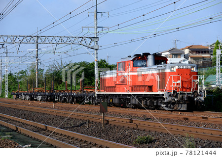 東海道本線を行くレール輸送列車（返空） 78121444
