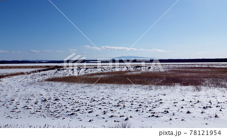 網走の冬の濤沸湖 78121954