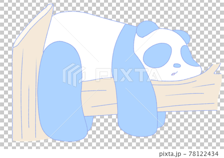 Panda relaxing on a tree (blue) 78122434