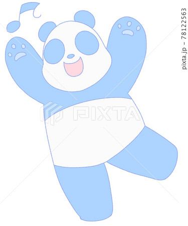 楽しそうなパンダ（青色） 78122563