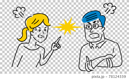 Illustration material of a young couple fighting 78124339