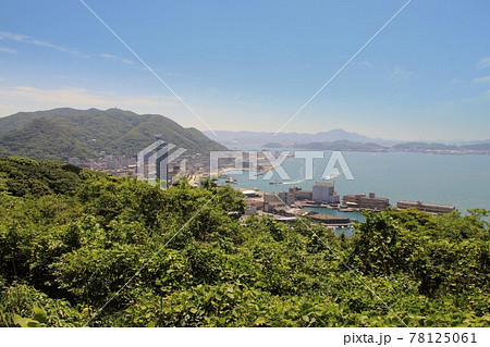 北九州市門司区の和布刈公園から見た関門海峡風景 北九州市門司区の和布刈公園から見た関門海峡風景 78125061