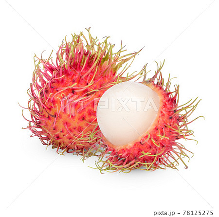Fresh rambutan fruit isolated on white background Fresh rambutan fruit isolated on white background 78125275