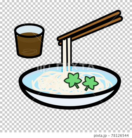 シンプルでかわいいそうめんのイラストのイラスト素材