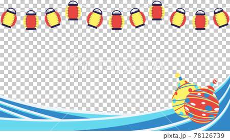 Background material for the summer festival (yo-yo balloons, 16: 9) 78126739
